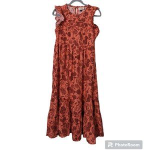 Universal Thread Floral Maxi Dress - Rust Red